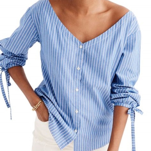 Madewell Tops - Madewell Morningview Tie Sleeve Button Front Top